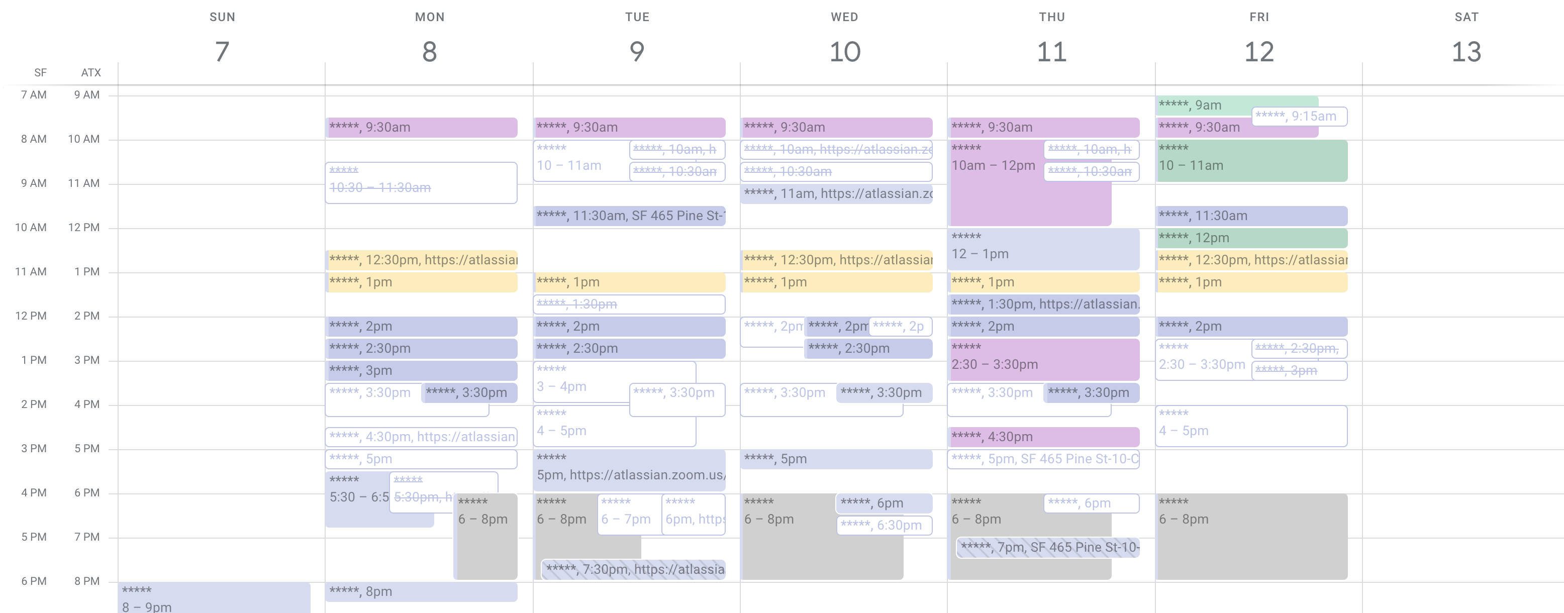 A calendar filled with meetings and almost no focus time