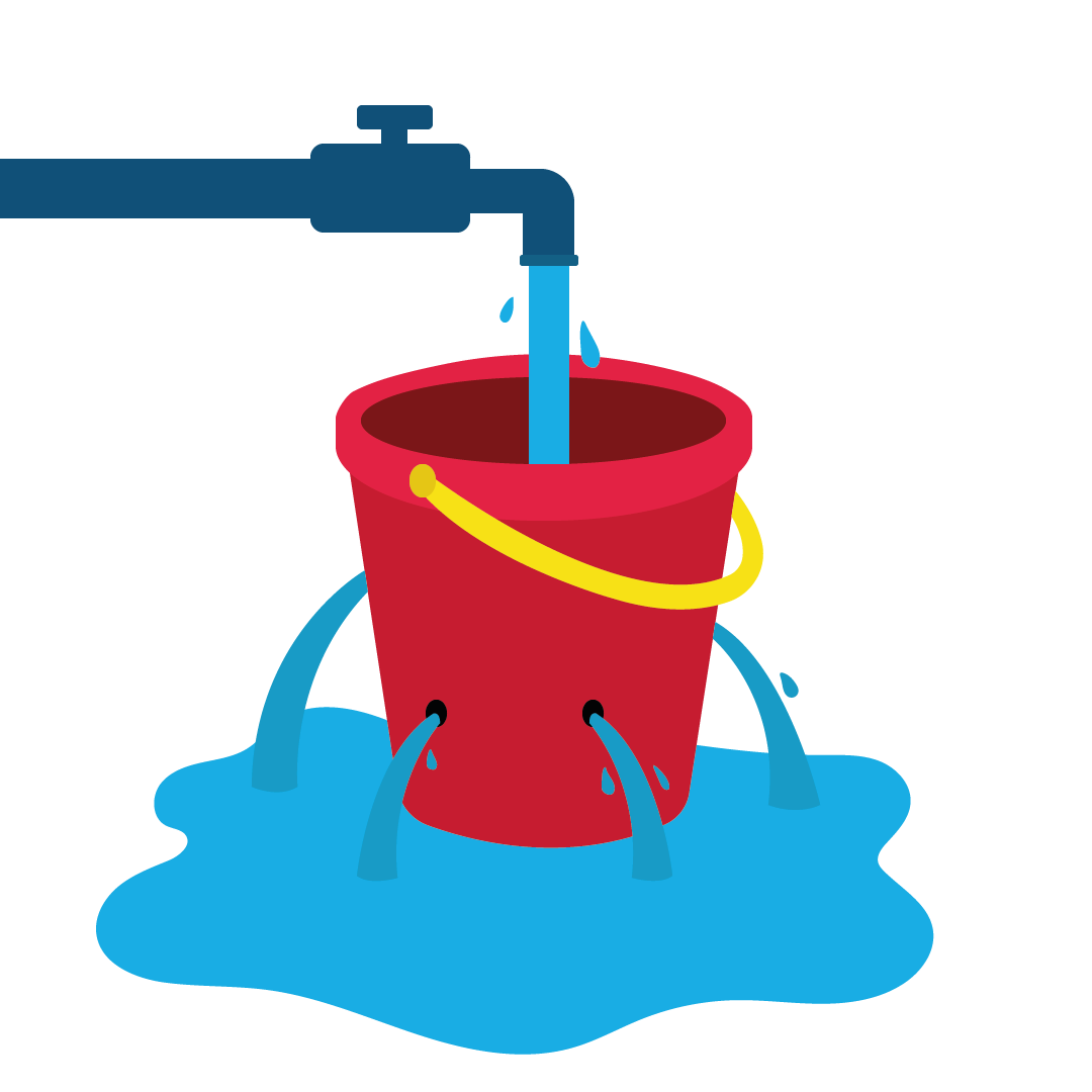 A bucket that's leaking